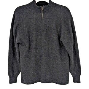 PRONTO UOMO Extra Fine Merino Wool Pullover Sweater LARGE Charcoal Academia Prep